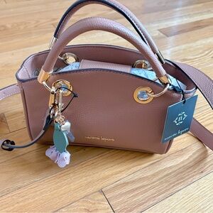 Nanette Lepore Tan Leather Satchel with Gold Accents